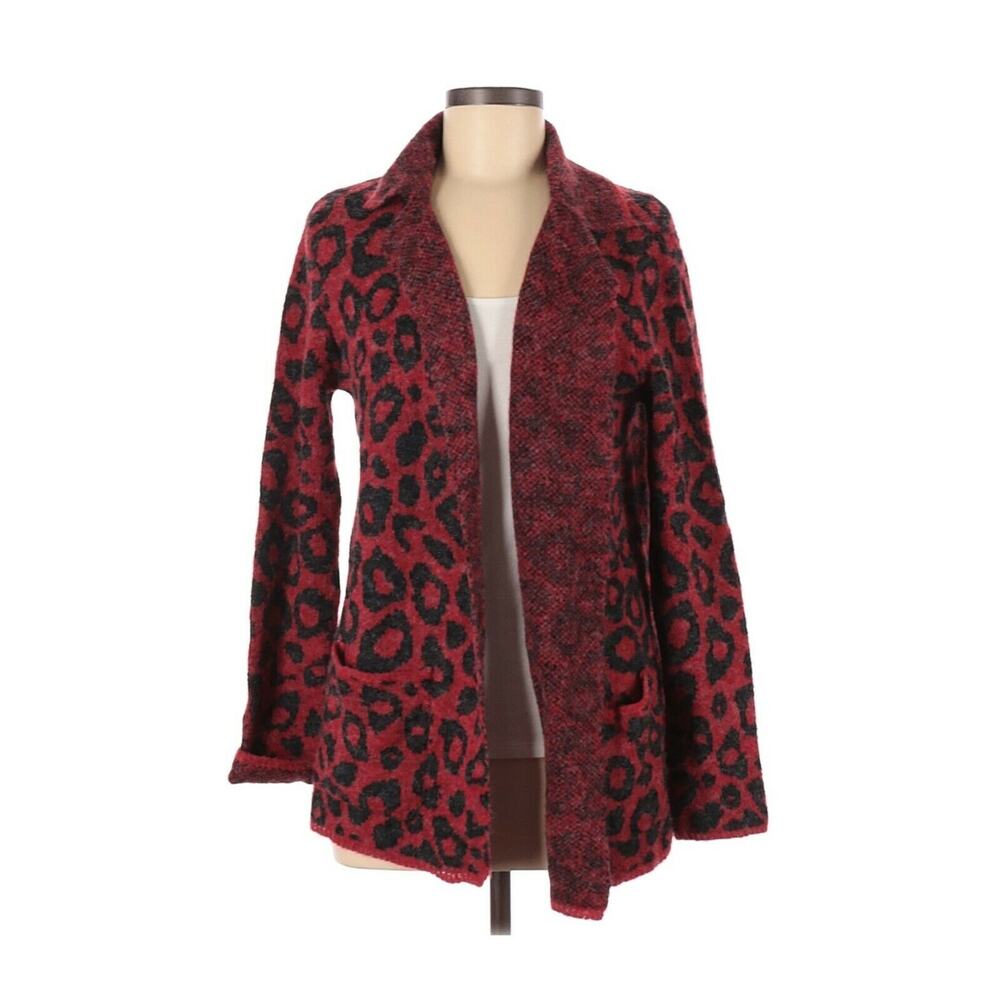 Joseph A. Boho Open Front Cardigan Leopard XS